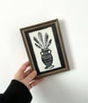 Framed Lino Print - Heather Vase