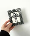 Framed Lino Print - Mini Mushroom in Metal Frame