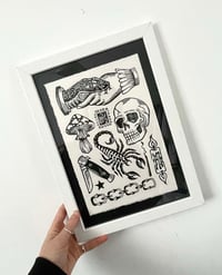 Image 1 of Framed Lino Print Collage - Collection 1