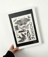 Image 1 of Framed Lino Print Collage - Collection 2