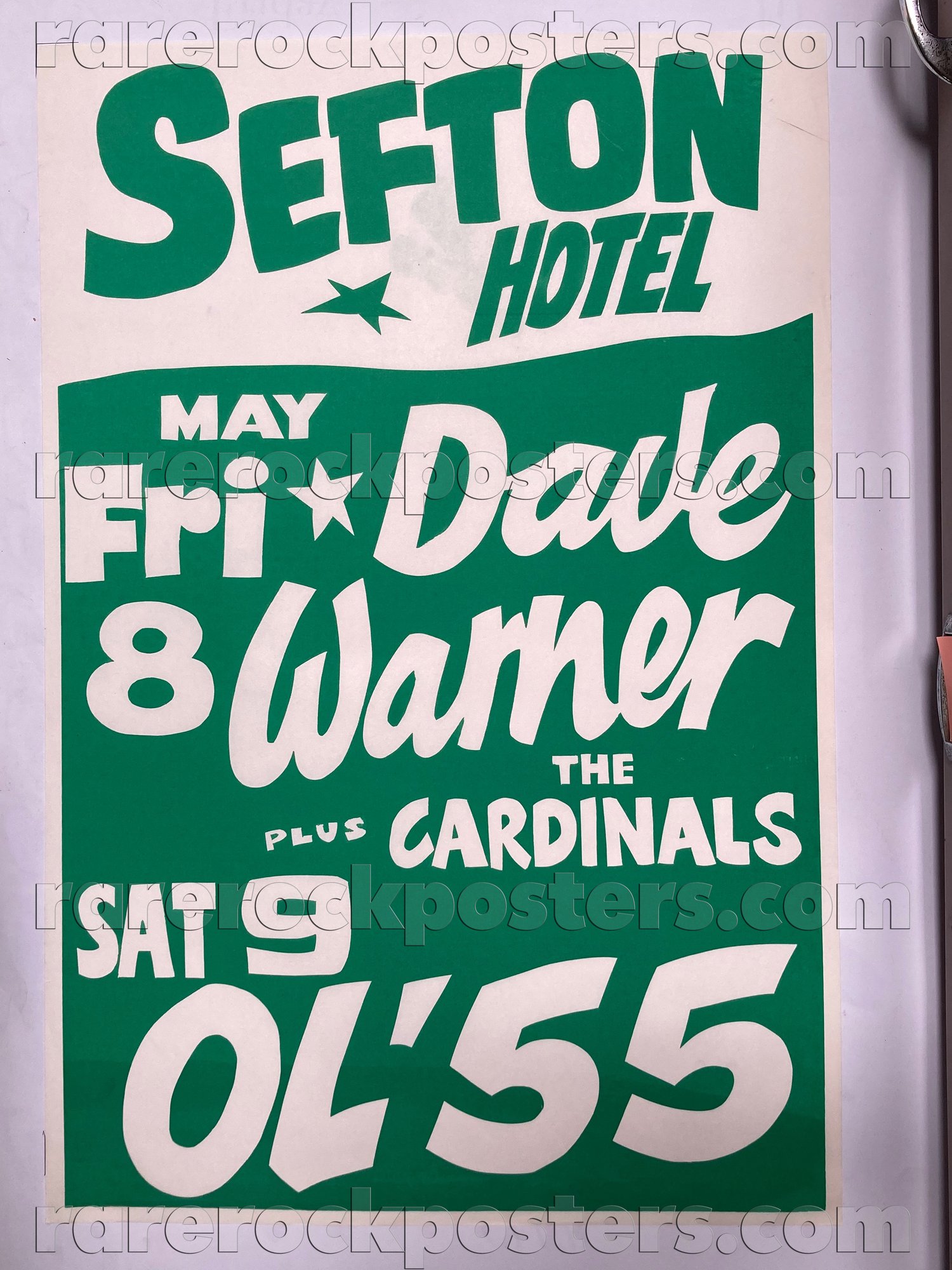 DAVE WARNER / OL '55 / THE CARDINALS ~ ORIGINAL 1981 AUSTRALIAN GIG POSTER ~ SEFTON HOTEL ~ SYDNEY
