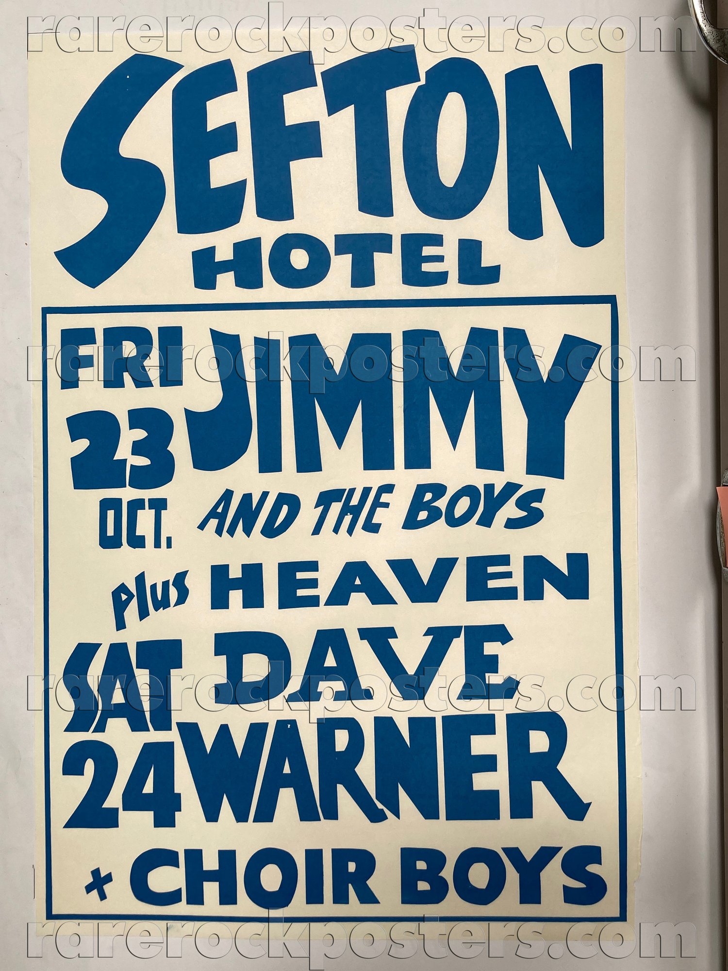 JIMMY & THE BOYS / HEAVEN / DAVE WARNER / CHOIR BOYS ~ ORIG 1981 AUSTRALIAN GIG POSTER ~ SEFTON