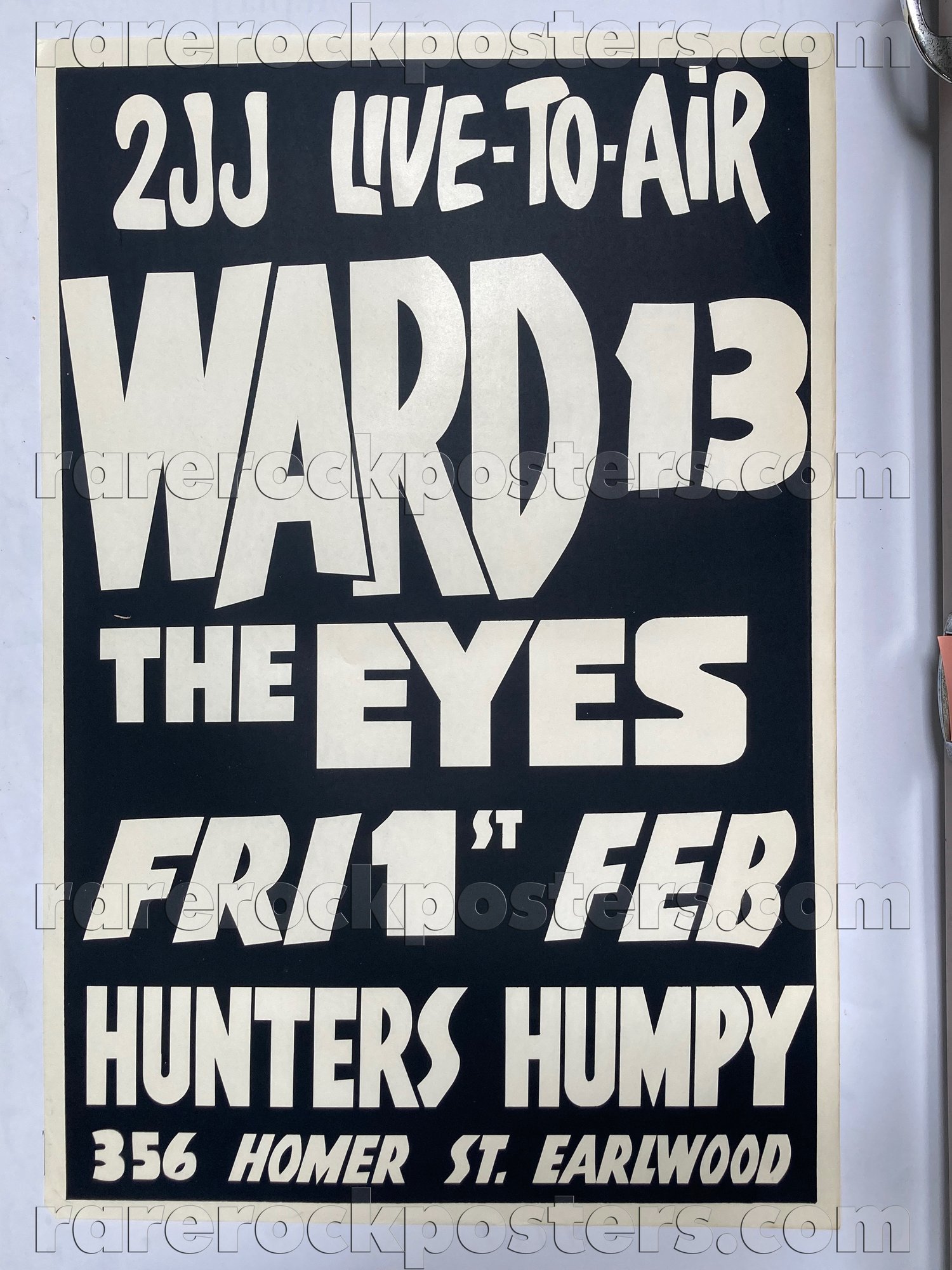 WARD 13 / THE EYES ~ ORIGINAL 1980 AUSTRALIAN GIG POSTER ~ HUNTERS HUMPY ~ EARLWOOD