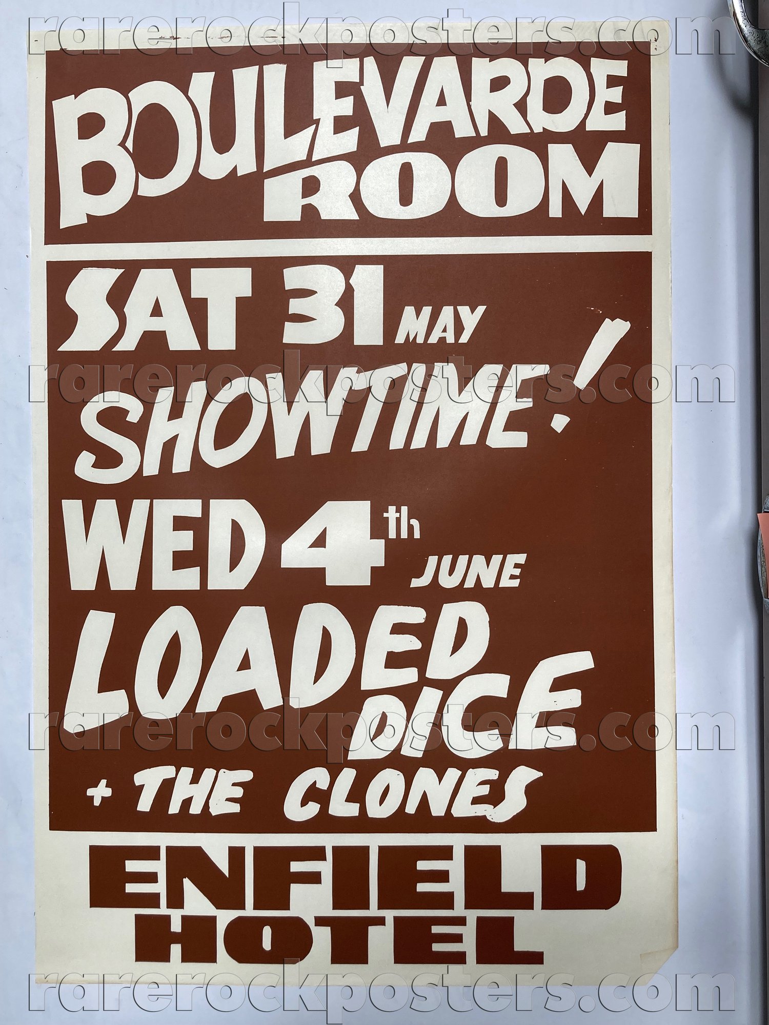 LOADED DICE / THE CLONES / SHOWTIME ~ ORIGINAL 1980 AUSTRALIAN GIG POSTER ~ ENFIELD BLVD ~ SYDNEY