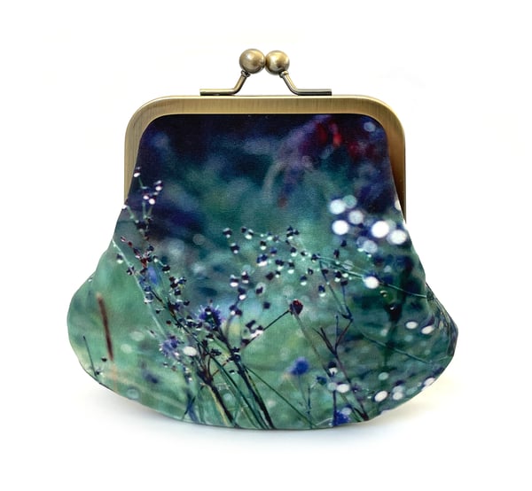 Image of Flowerdale, LARGE velvet kisslock purse