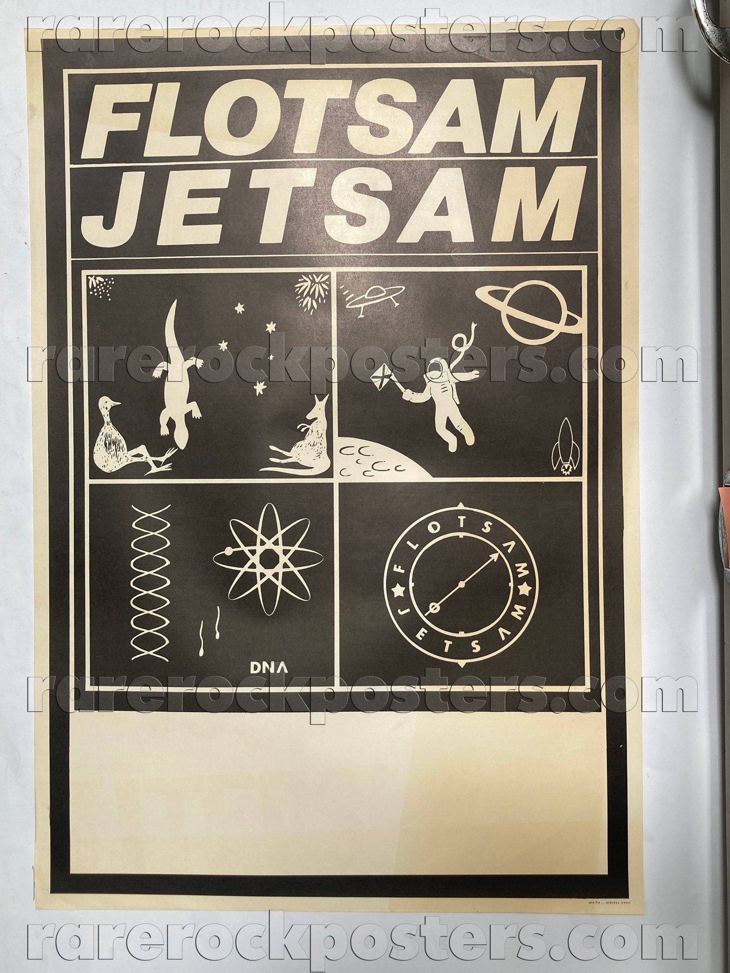 FLOTSAM JETSAM ~ ORIGINAL MID 1980'S AUSTRALIAN GIG BLANK POSTER