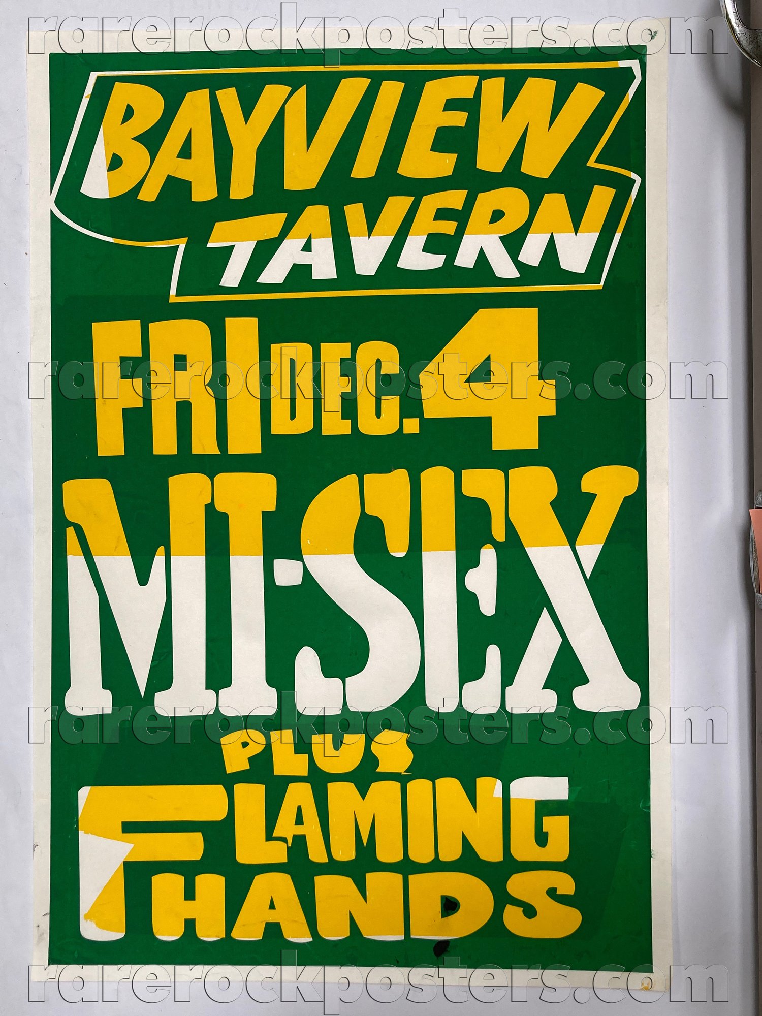 MI-SEX / FLAMING HANDS ~ ORIGINAL 1981 AUSTRALIAN GIG POSTER ~ BAYVIEW TAVERN ~ SYDNEY