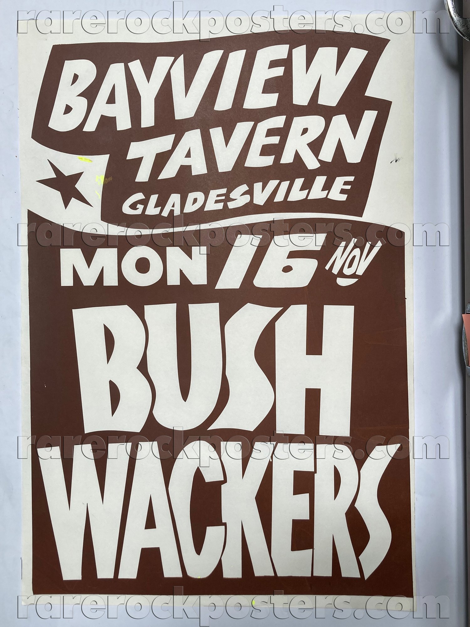 BUSHWACKERS ~ ORIGINAL 1981 AUSTRALIAN GIG POSTER ~ BAYVIEW TAVERN ~ GLADESVILLE