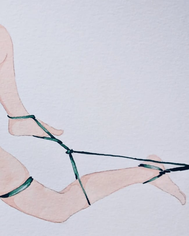 Valeria shibari watercolor painting 