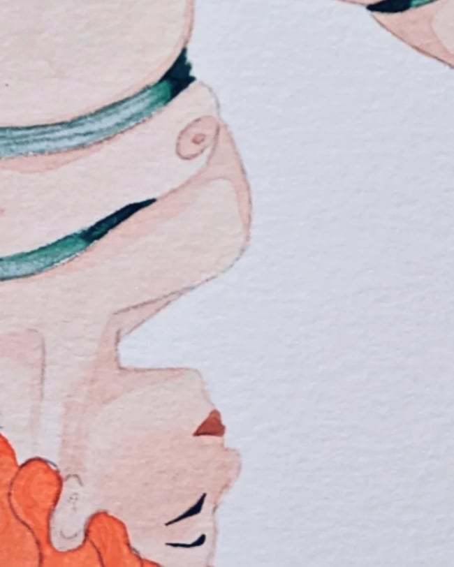 Valeria shibari watercolor painting 