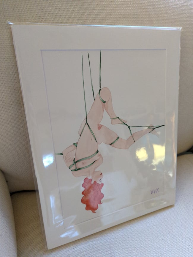 Valeria shibari watercolor painting 