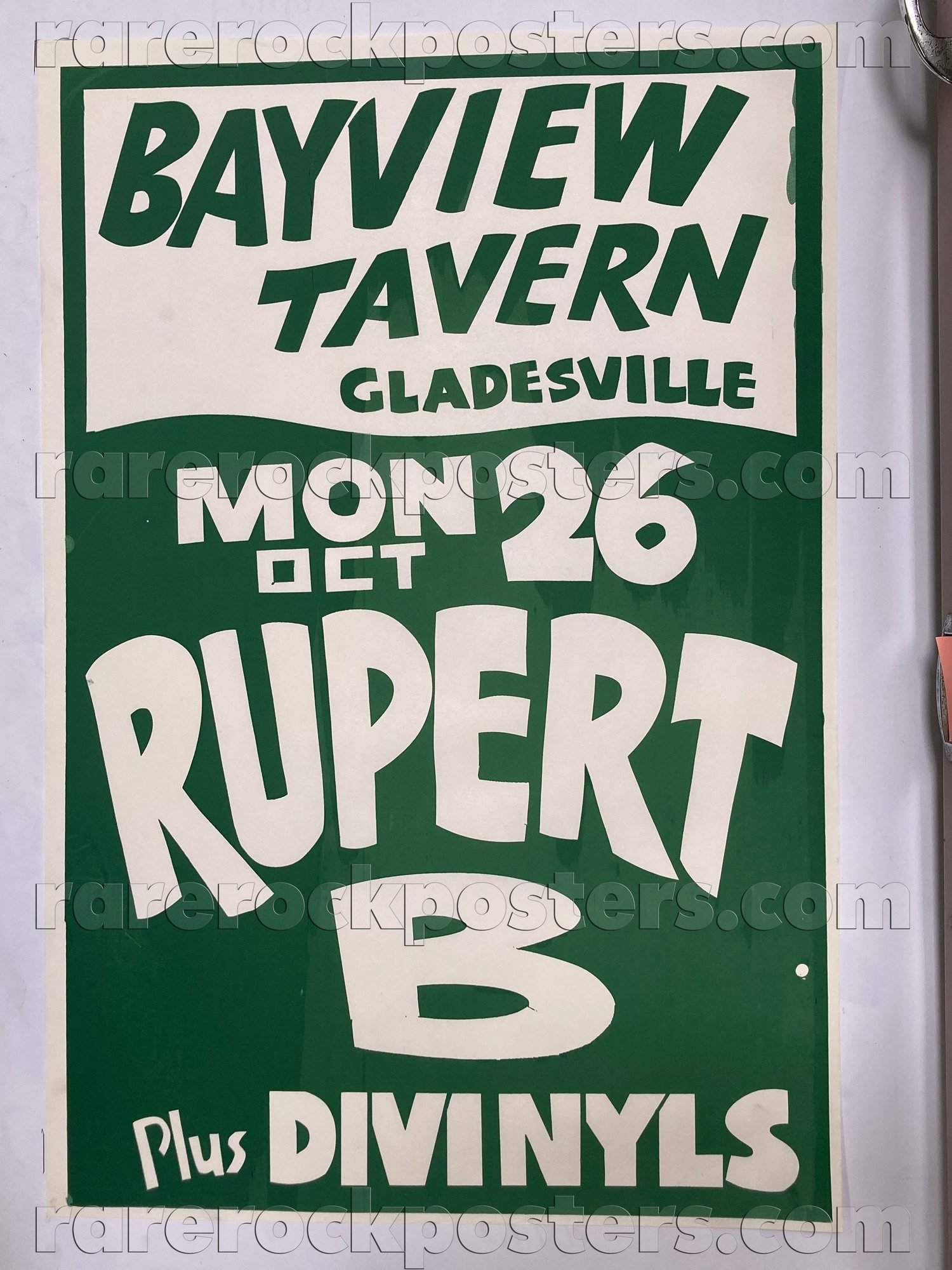 RUPERT B BUNTER / DIVINYLS ~ ORIGINAL 1981 AUSTRALIAN GIG POSTER ~ BAYVIEW TAVERN ~ SYDNEY