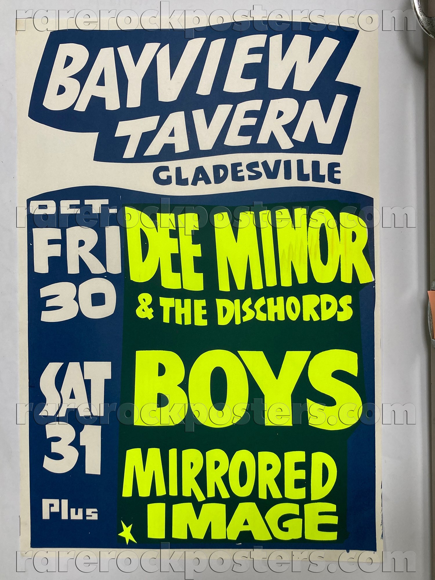 BOYS / DEE MINOR / MIRRORED IMAGE~ ORIGINAL 1981 AUSTRALIAN GIG POSTER ~ BAYVIEW TAVERN ~ SYDNEY