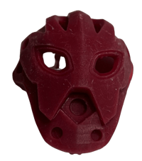 Image 3 of Ultra HQ - Inorganic Kanohi Calix by KhingK (Toa Jaller, resin-printed, Dark Red)