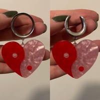 Heart Yin Yang Tunnel/Saddle Dangles (sizes 4g-2")