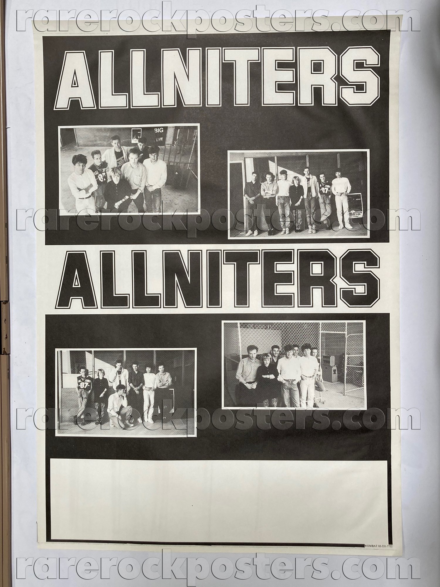 ALLNITERS ~ ORIGINAL MID 1980'S AUSTRALIAN GIG BLANK POSTER