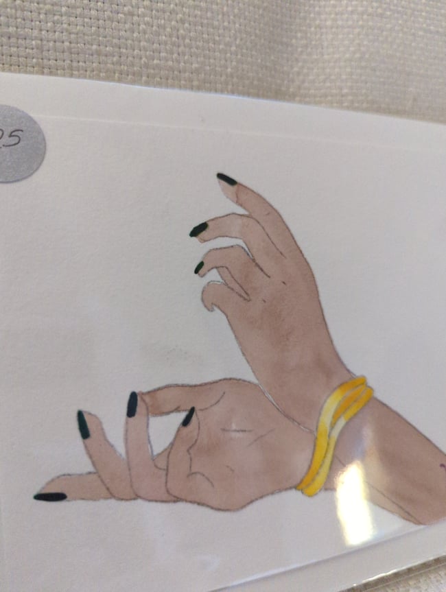 Angelique bind me hands original watercolor 