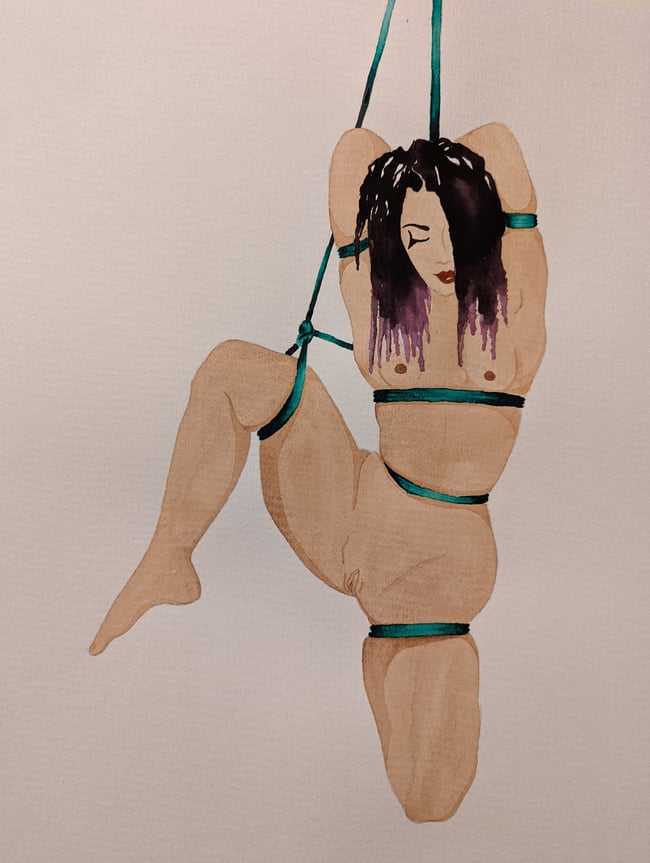 Angelique shabari original watercolor (framed)