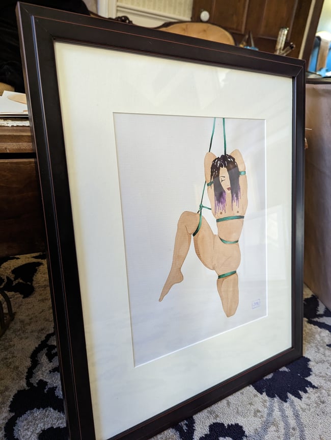 Angelique shabari original watercolor (framed)
