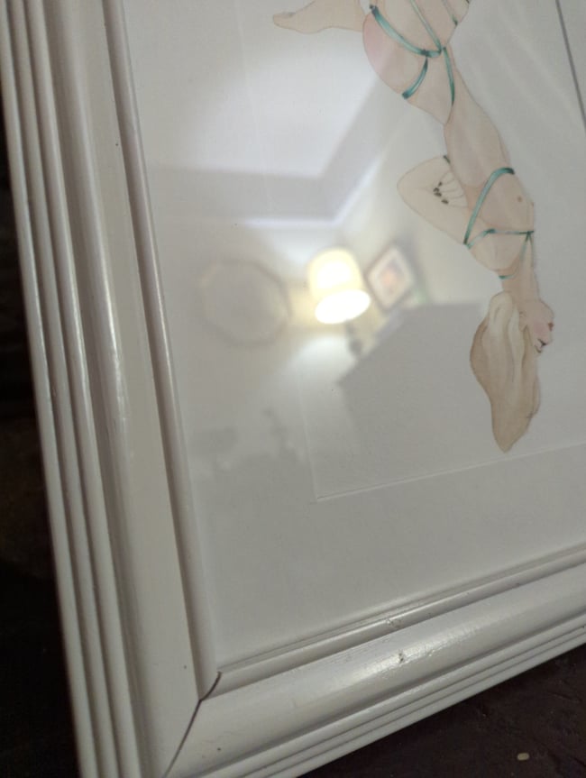 Sahara shibari original watercolor (framed)