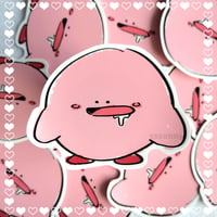 Drooling Kirby Vinyl Sticker