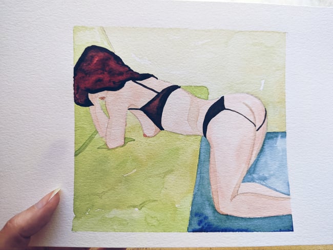 Nikita lingerie original watercolor 