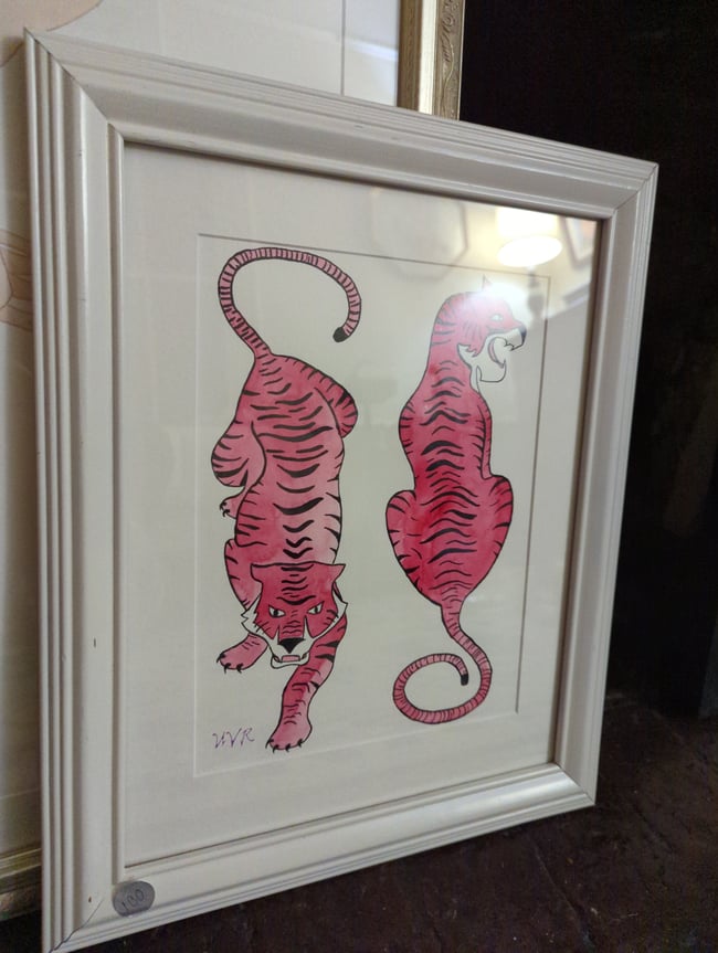 Tiger Tiger original watercolor (framed)