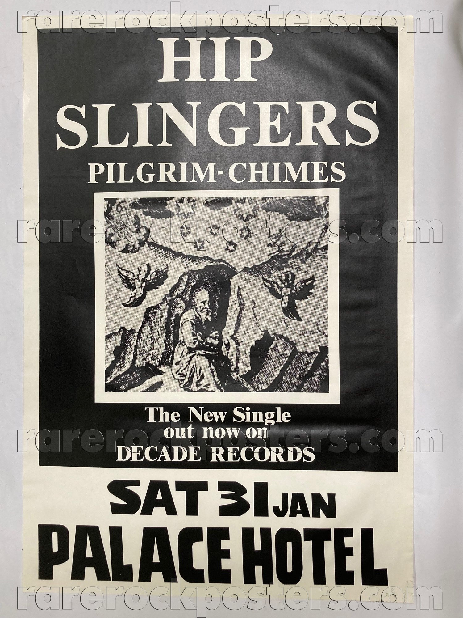 HIP SLINGERS ~ PILGRIM CHIMES ~ ORIGINAL 1987 AUSTRALIAN GIG POSTER ~ PALACE HOTEL ~ SYD