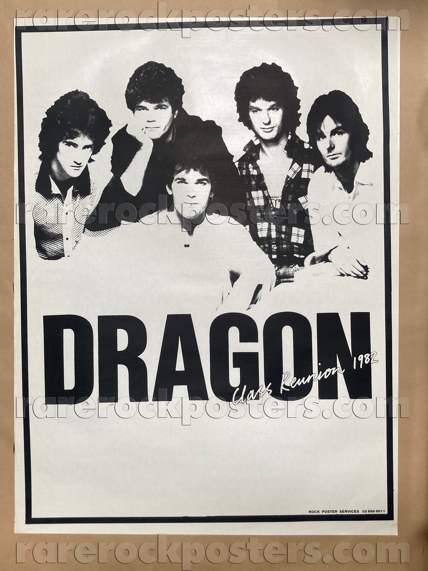 DRAGON ~ CLASS REUNION ~ ORIGINAL 1982 AUSTRALIAN TOUR GIG BLANK STREET POSTER
