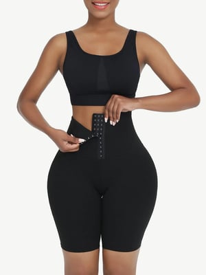 High Waist 2-In-1 Waist Trainer Shorts Mid-Thigh