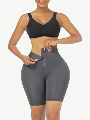 High Waist 2-In-1 Waist Trainer Shorts Mid-Thigh