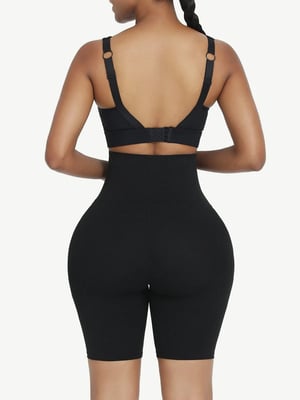 High Waist 2-In-1 Waist Trainer Shorts Mid-Thigh