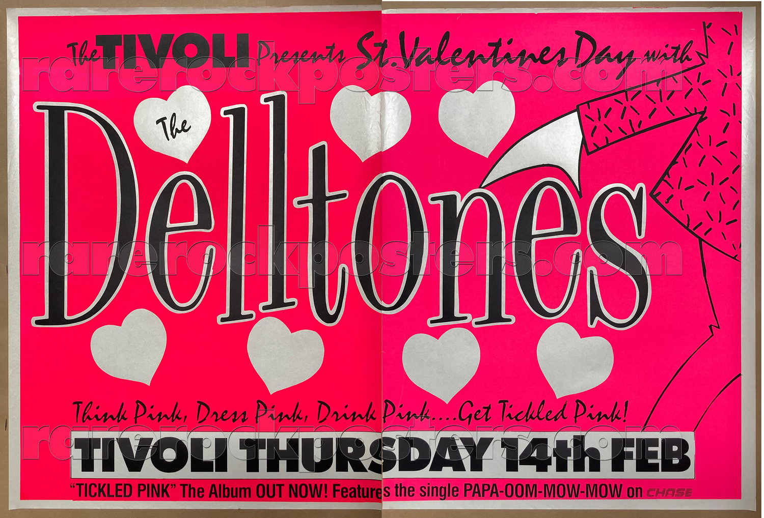 DELLTONES ~ ORIGINAL 1985 AUSTRALIAN GIG TWO SHEET STREET POSTER ~ TIVOLI ~ SYD