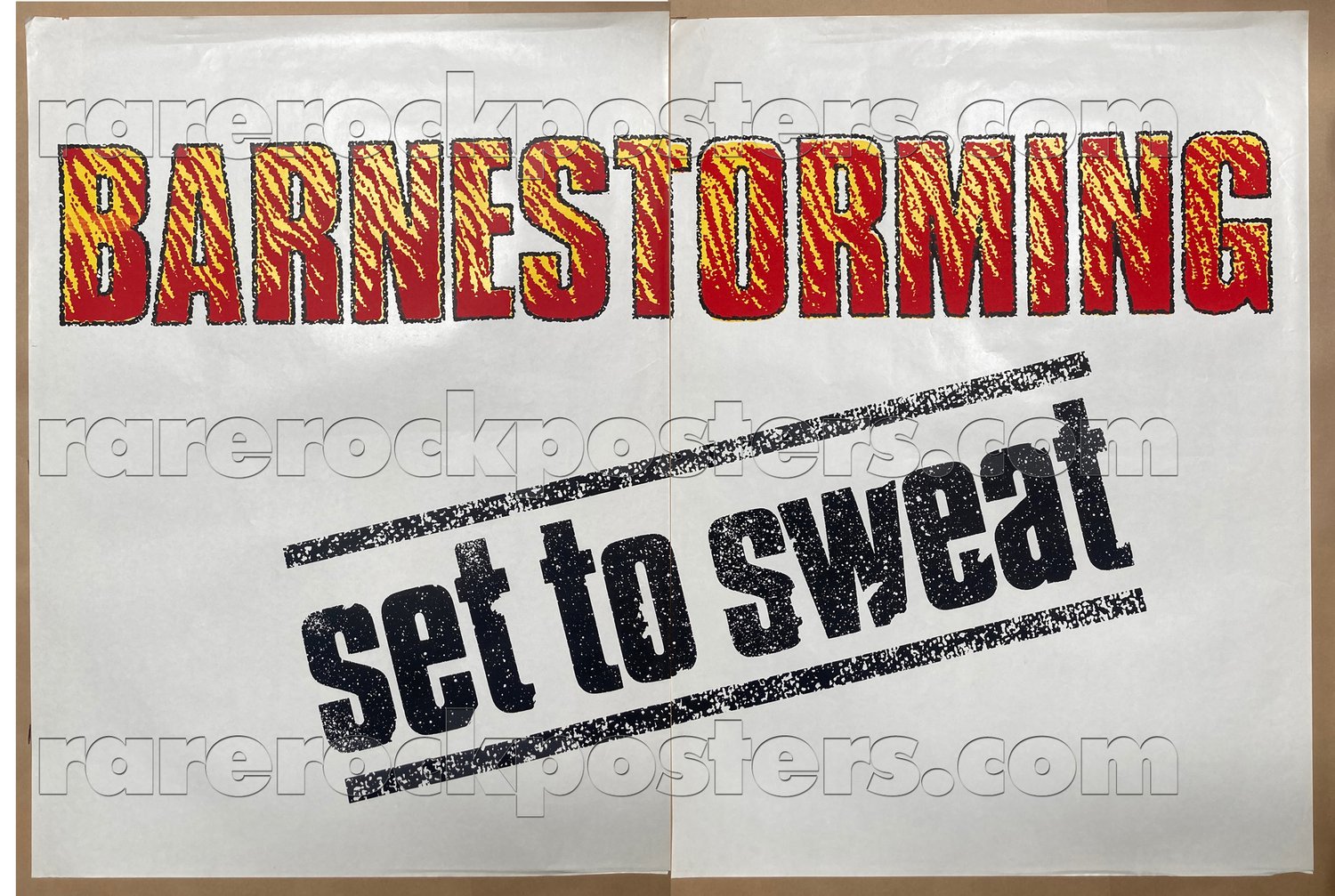 JIMMY BARNES ~ BARNESTORMING : SET TO SWEAT ~ ORIG 1985 AUST TOUR TEASER TWO SHEET STREET POSTER