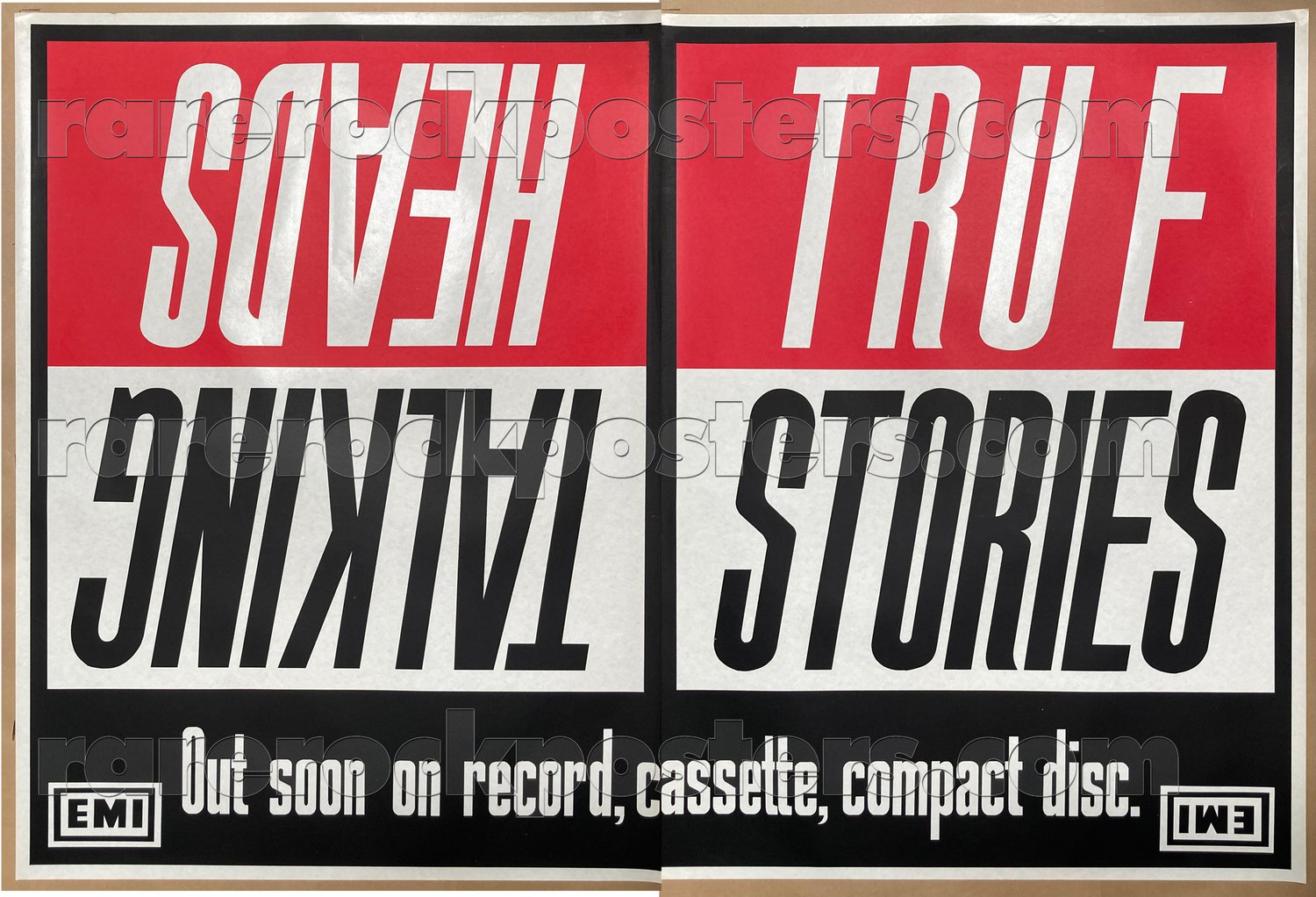 TALKING HEADS ~ TRUE STORIES ~ ORIGINAL 1986 AUSTRALIAN RECORD PROMO TWO SHEET STREET POSTER