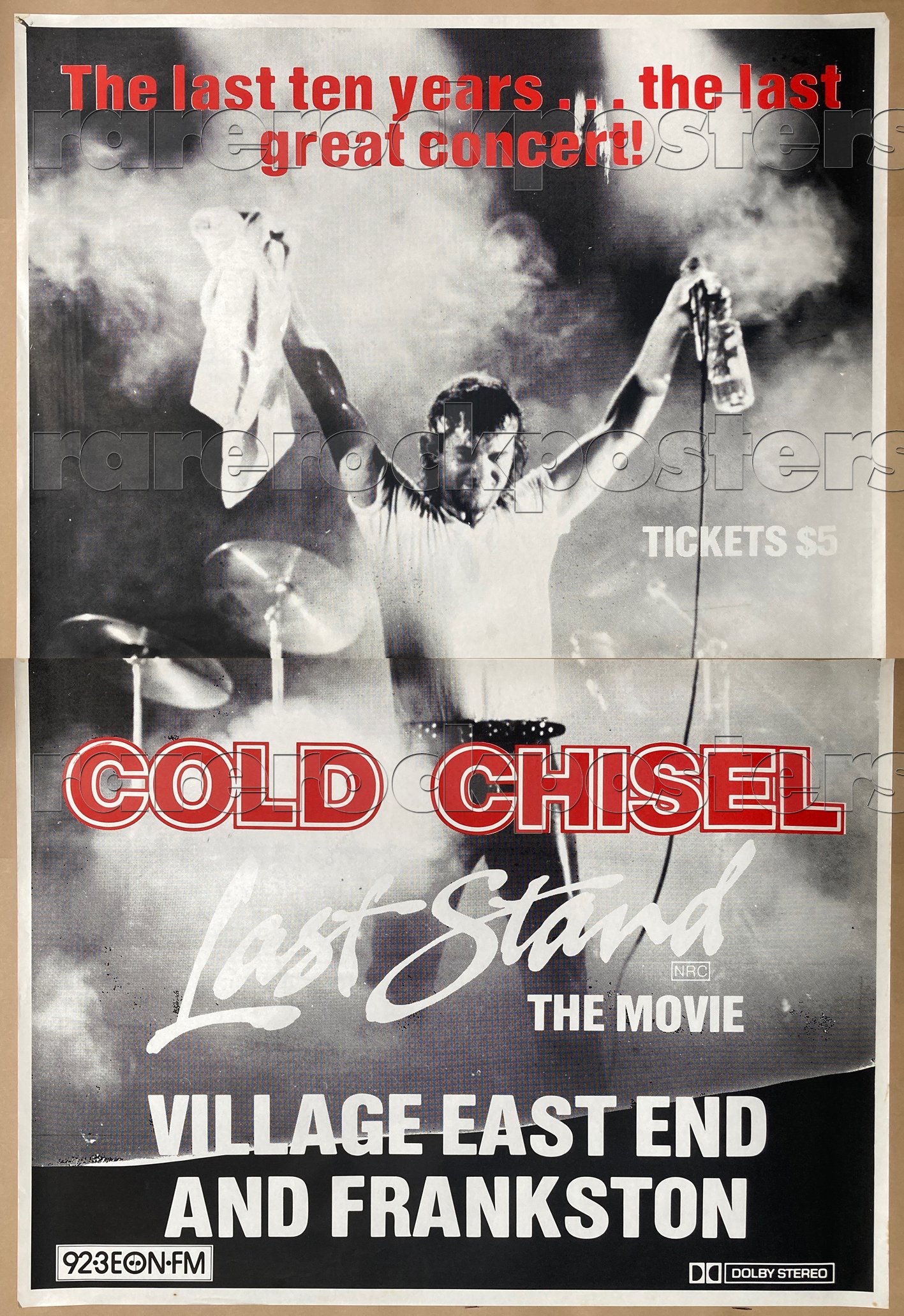 COLD CHISEL ~ THE LAST STAND ~ ORIGINAL 1984 AUST MOVIE TWO SHEET STREET POSTER ~ FRANKSTON