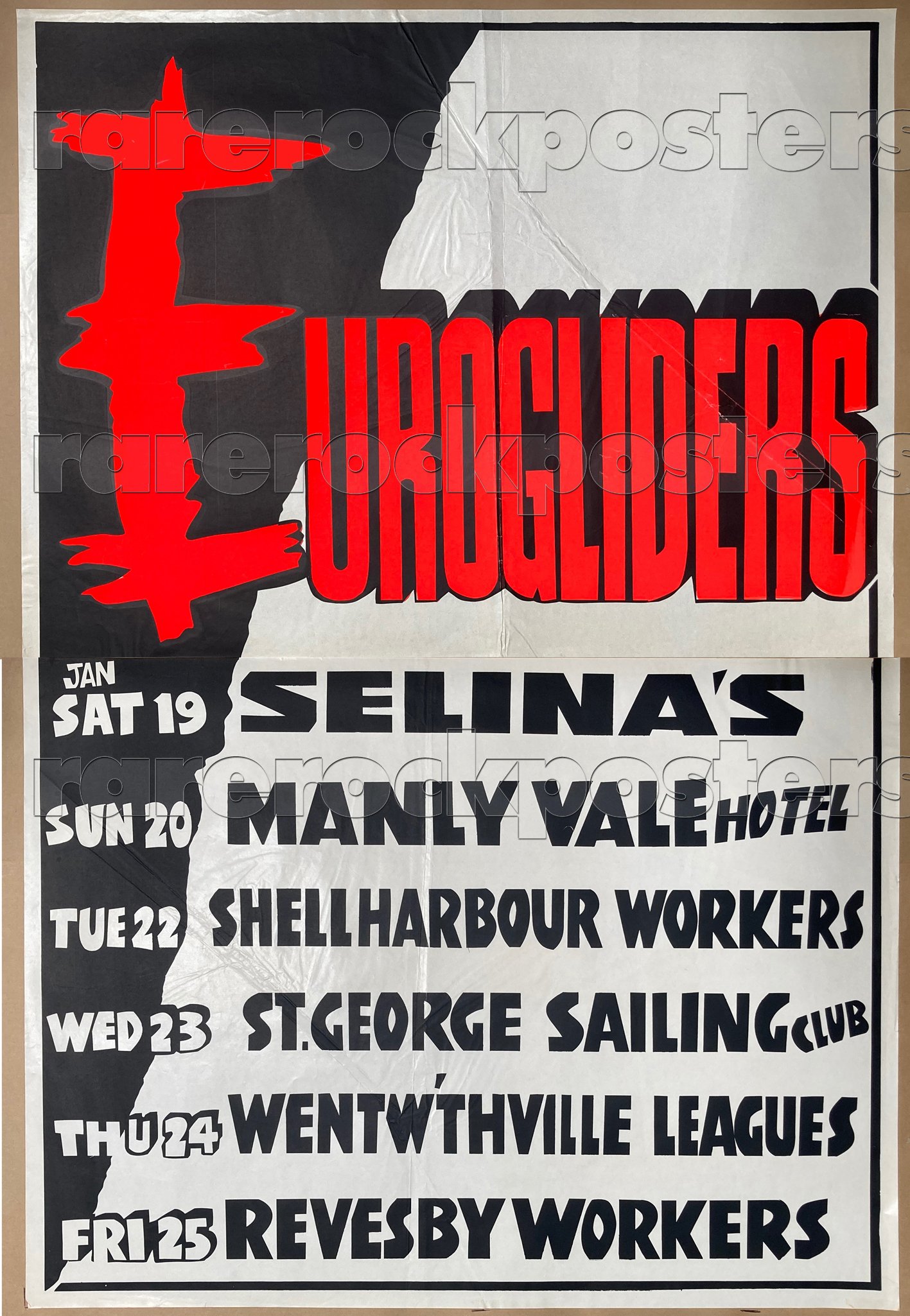 EUROGLIDERS ~ ORIGINAL 1985 AUSTRALIAN TOUR TWO SHEET STREET POSTER ~ SYDNEY