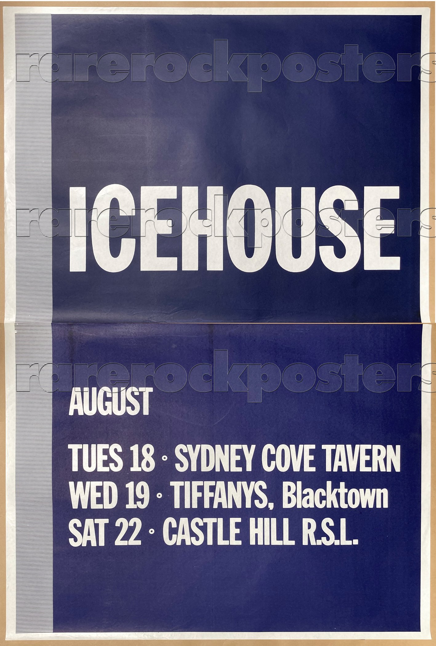 ICEHOUSE ~ ORIGINAL 1987 AUSTRALIAN TOUR TWO SHEET STREET POSTER ~ SYDNEY
