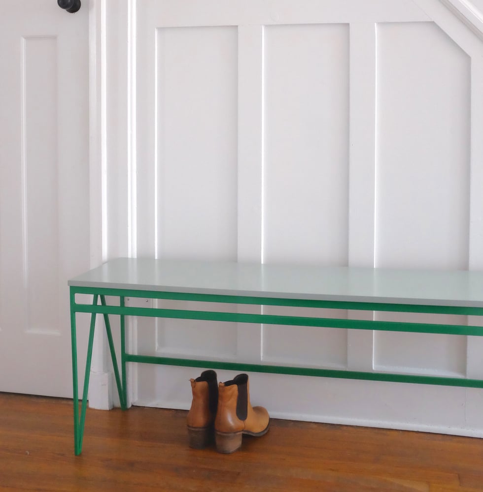 Image of Ex-display - Colour Play Bench in green and eucalyptus