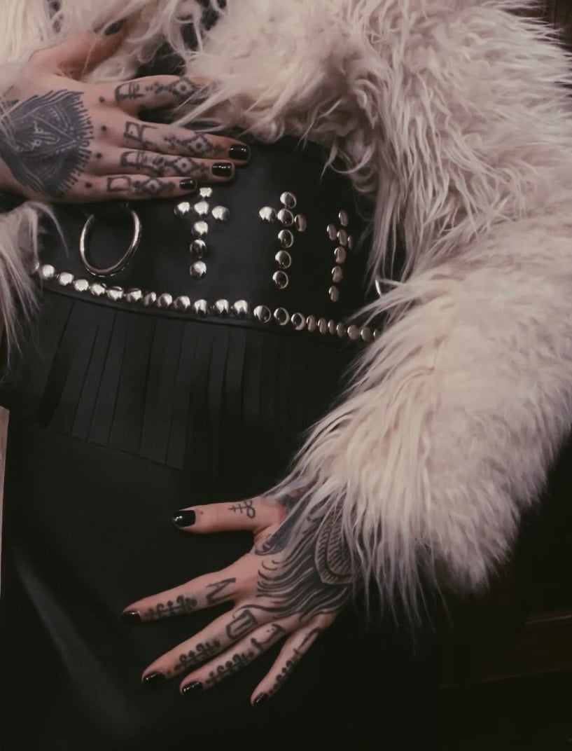 Cross bag- limited edition- silver stud work with fringing