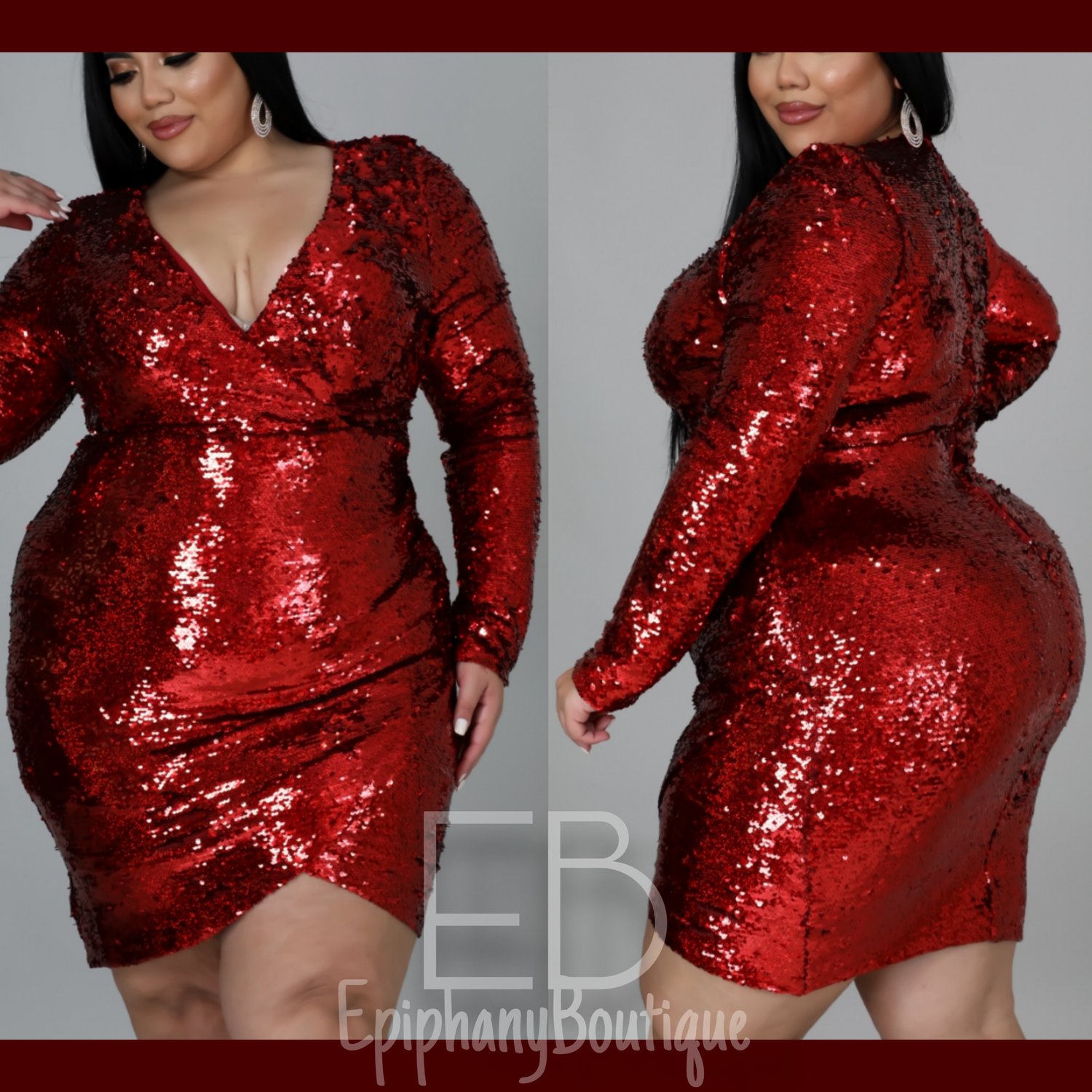 Image of The Graci Sequin Dress-**Plus/Curvy**