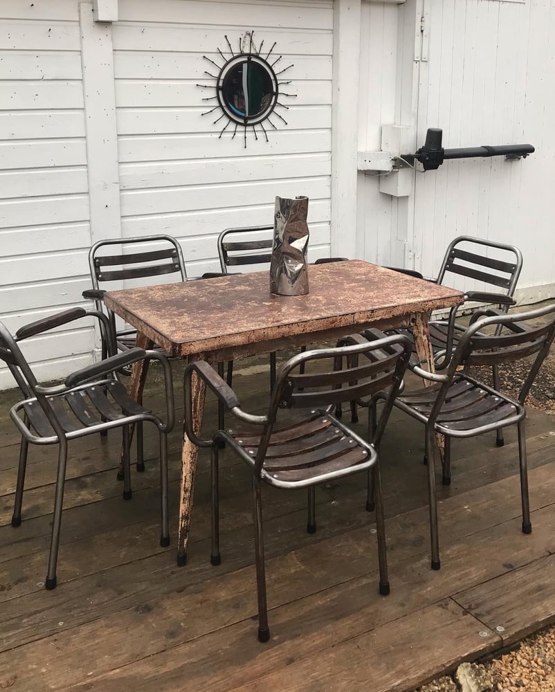 Image of Fauteuils Tolix en bois et métal