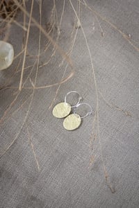 Image 5 of Textured oval drops in a choose of silver or brass 