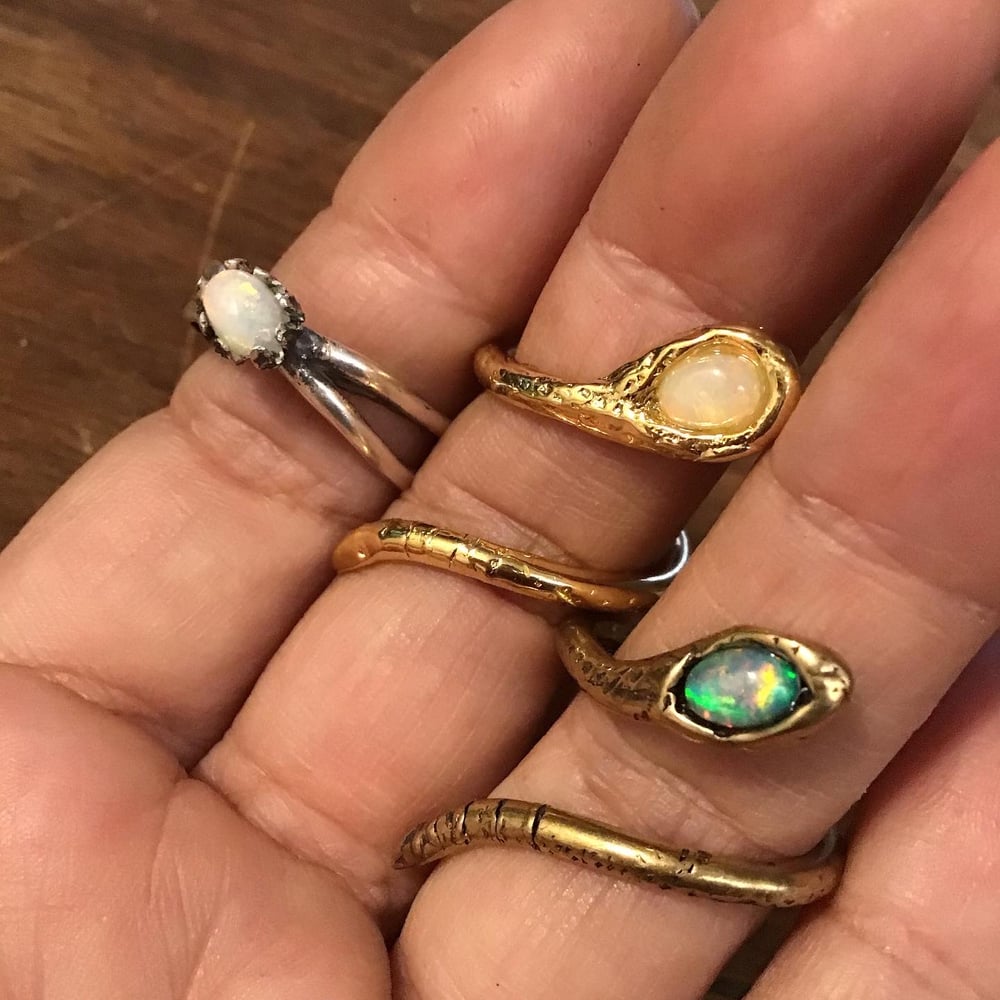 Image of Snake & Opal rings
