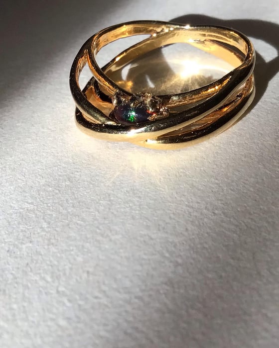 Image of Expansion ring with Black Opal