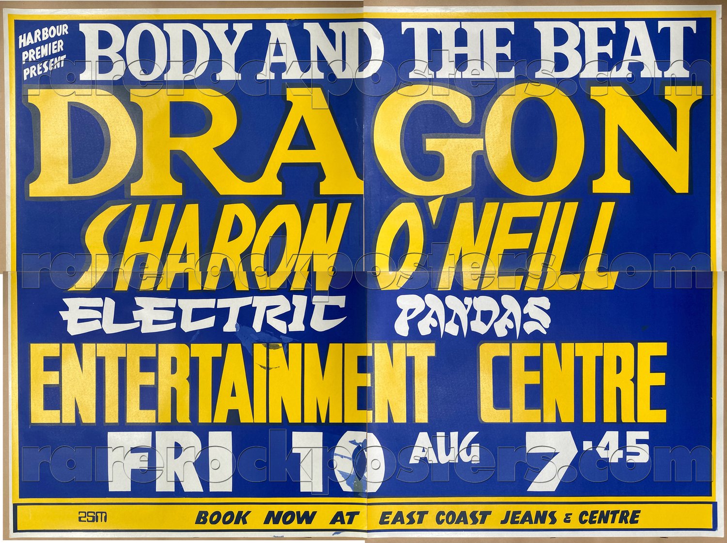 DRAGON / SHARON O'NEIL / ELECTRIC PANDAS ~ ORIG 1984 AUST GIG FOUR SHEET STREET POSTER ~ SYDNEY