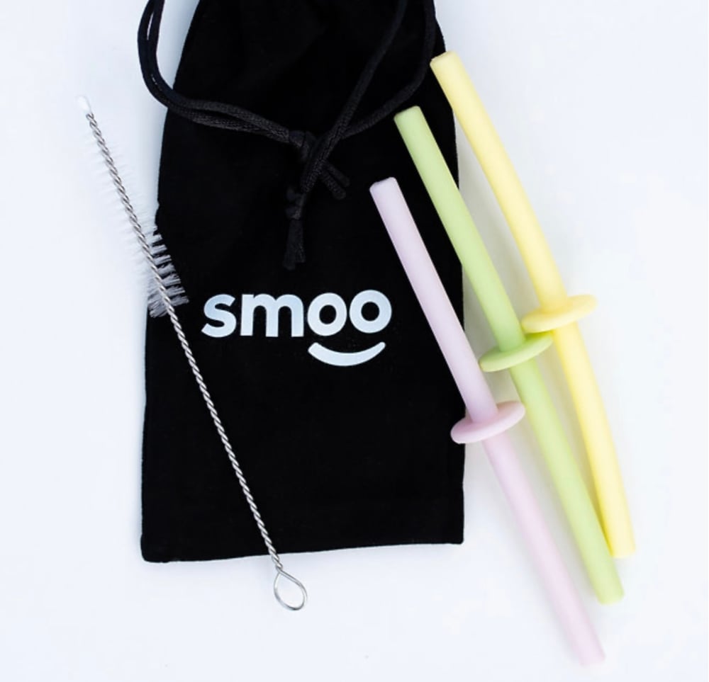 Smoo Silicone Straw Set 4pcs + straw + bag