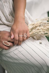 Image 3 of Round top statement ring available in brass and recycled silver  