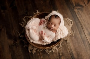 Image of Footed Romper and Bonnet Set - BLUSH PINK