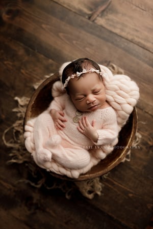 Image of Footed Romper and Bonnet Set - BLUSH